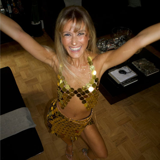 The Notte - Top de Plaquinhas Metálicas - Brilhe com Estilo Único -