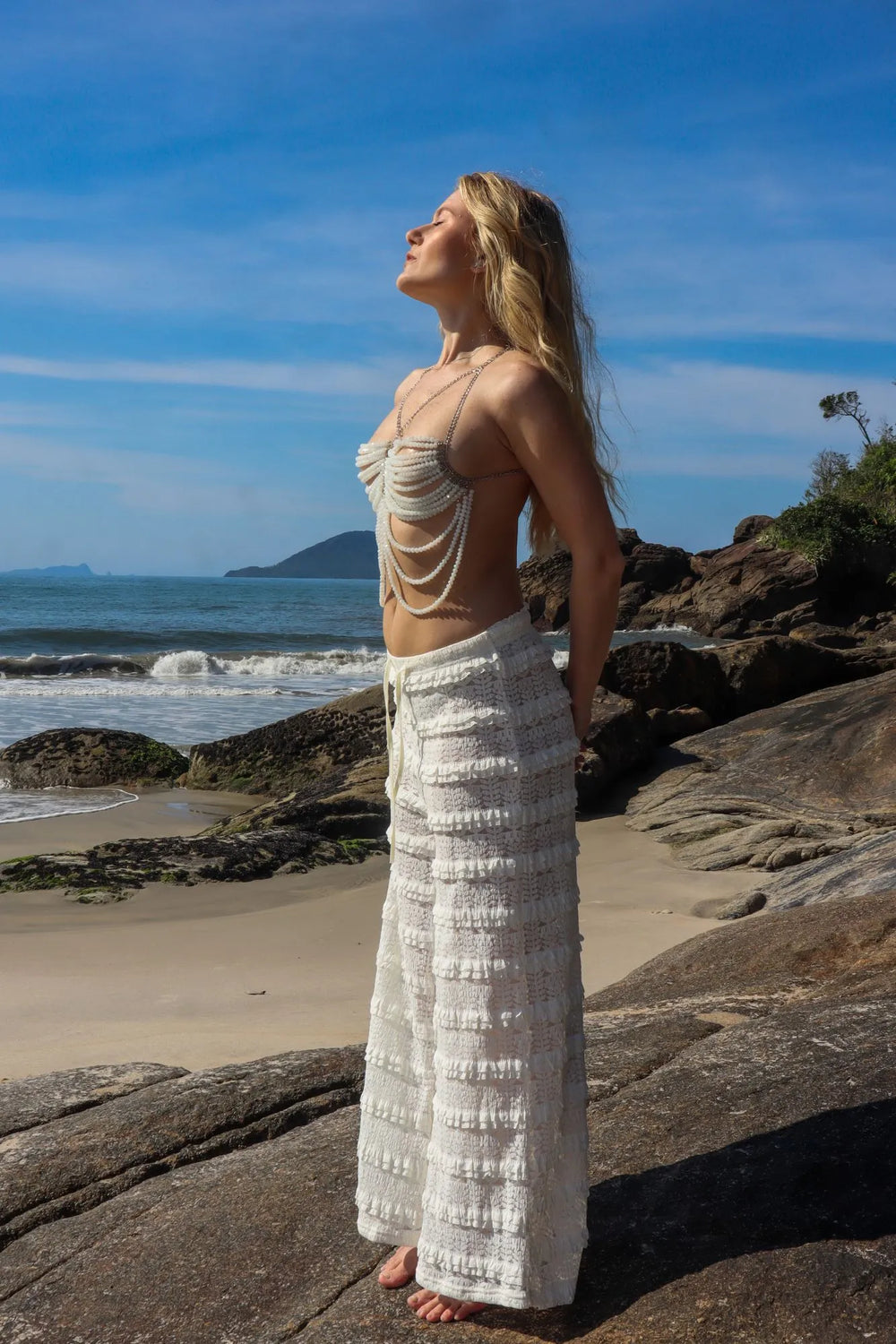 Calça Japatinga The Notte Branca de Renda Verão Réveillon 2026