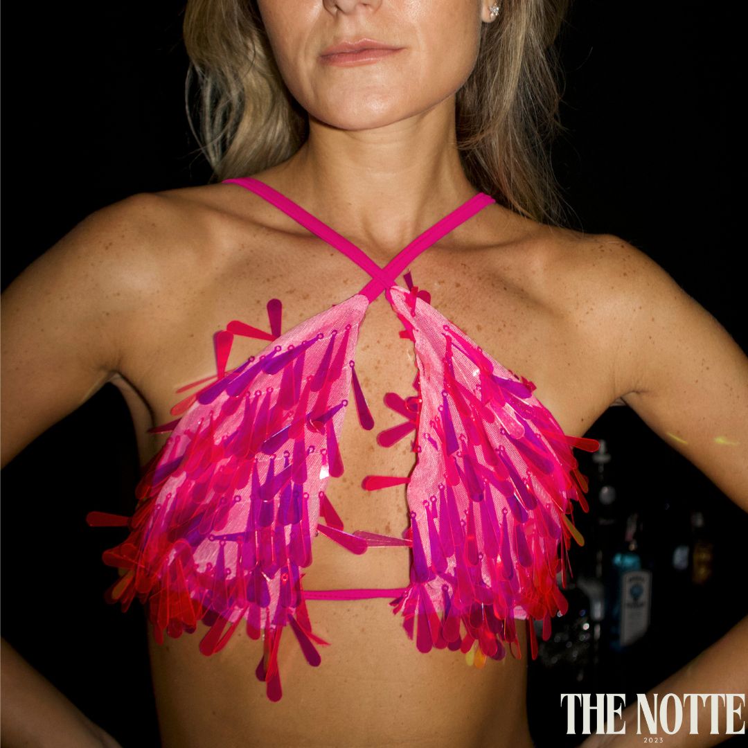 Top Cortininha Neon Brilho para Festivais e Carnaval - The Notte